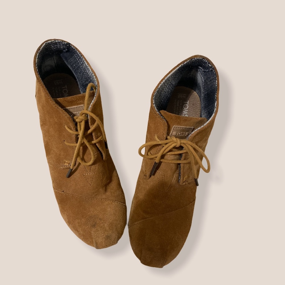 TOMS Suede Booties/Wedge